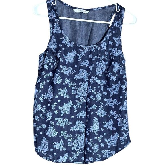 MNG by Mango Blue Floral Denim Tank Top Size XS 📦 - Picture 7 of 7
